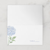 Wedding Place Cards, Single Blue Hydrangea Classic プレイスカード (外部開封)