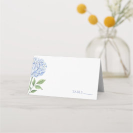 Wedding Place Cards, Single Blue Hydrangea Classic プレイスカード