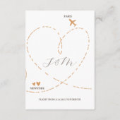 Wedding Plane Travel Flight Details エンクロージャーカード (裏面)