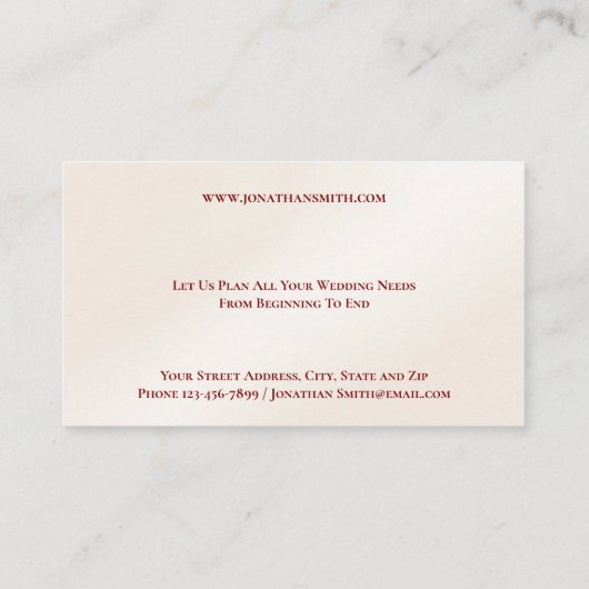 Wedding Planner Business Card 名刺 (裏面)