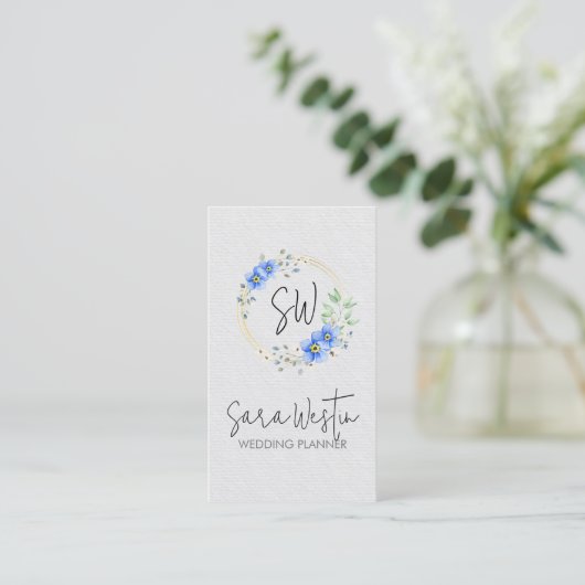 Wedding Planner Flower Floral Monogram Business Ca 名刺 (スタンド正面)