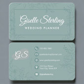 Wedding Planner Green Teal Floral 名刺
