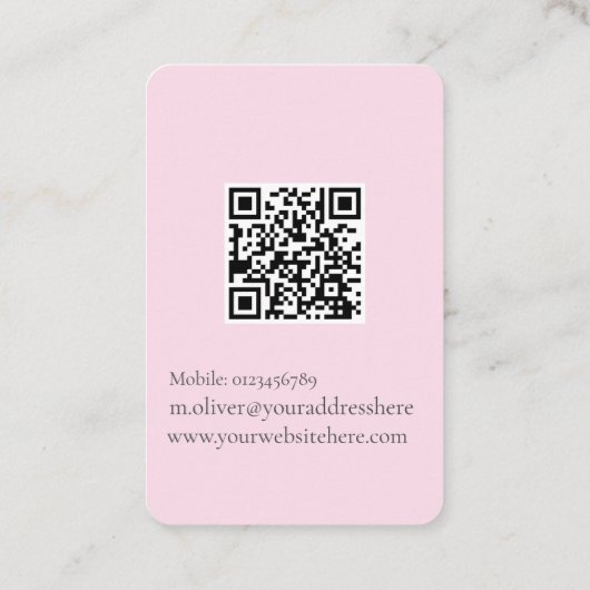 Wedding Planner Photo Black QR Code 名刺 (裏面)