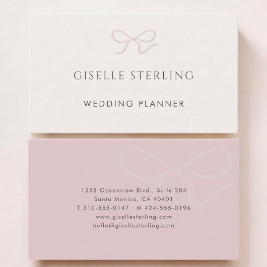 Wedding Planner Pink Bow 名刺