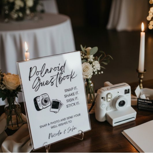 Wedding Polaroid Photo Guest Book ポスター