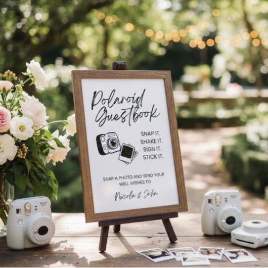 Wedding Polaroid Photo Guest Book ポスター