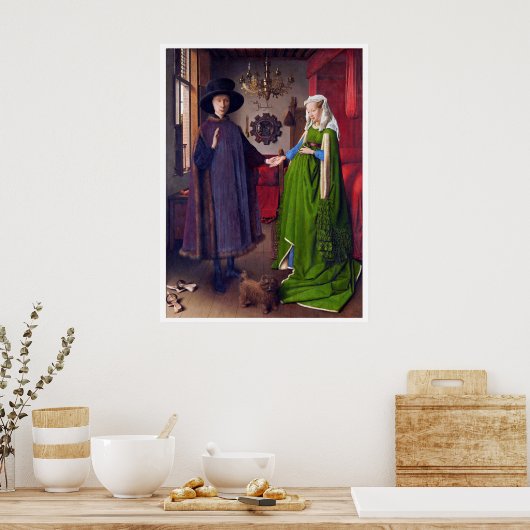Wedding Portrait by Jan Van Eyck - ポスター (キッチン)