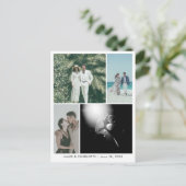Wedding Postcard Guestbook Custom 4 Photo Template ポストカード (スタンド正面)
