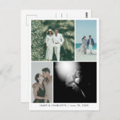 Wedding Postcard Guestbook Custom 4 Photo Template ポストカード (正面/裏面)