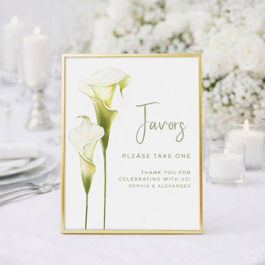 Wedding Poster Favors "Delicate calla lilies". ポスター