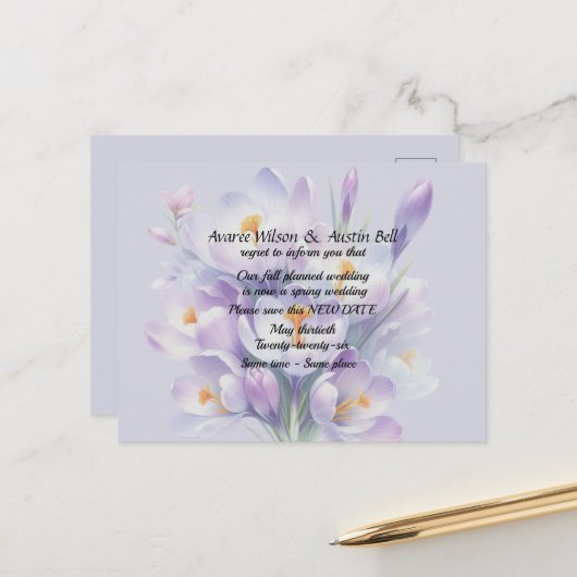 Wedding Postponement Fall Colors 案内ポストカード (正面/裏面インサイチュ)