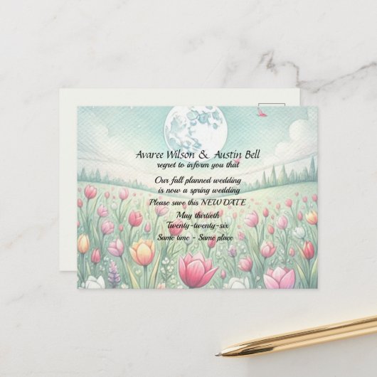 Wedding Postponement Fall Colors 案内ポストカード (正面/裏面インサイチュ)