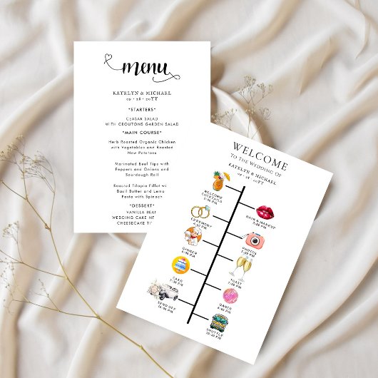 Wedding Program and Wedding Menu メニュー