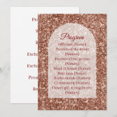 Wedding Program Ceremony Rose Gold Arched Glitter プログラム (正面/裏面)