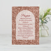 Wedding Program Ceremony Rose Gold Arched Glitter プログラム (スタンド正面)