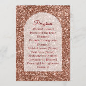 Wedding Program Ceremony Rose Gold Arched Glitter プログラム (正面)