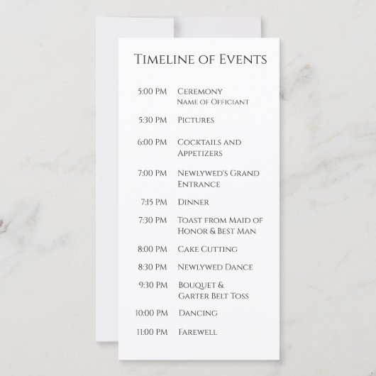 Wedding Program-Heart Shaped Red Roses- (裏面)