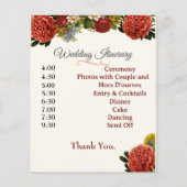 Wedding Program, Itinerary, BOHO Floral Retro (正面)