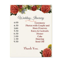 Wedding Program, Itinerary, BOHO Floral Retro