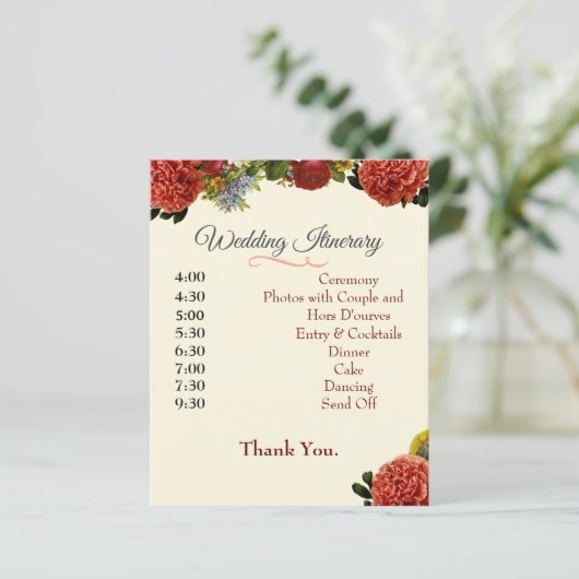 Wedding Program, Itinerary, BOHO Floral Retro (スタンド正面)