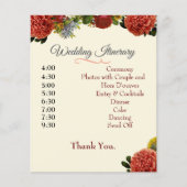 Wedding Program, Itinerary, BOHO Floral Retro (正面)
