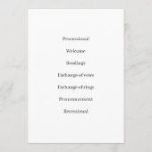 Wedding Program Mandala Luxury Black and Gold  プログラム (裏面)