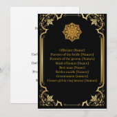Wedding Program Mandala Luxury Black and Gold  プログラム (正面/裏面)