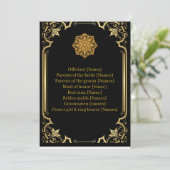 Wedding Program Mandala Luxury Black and Gold  プログラム (スタンド正面)