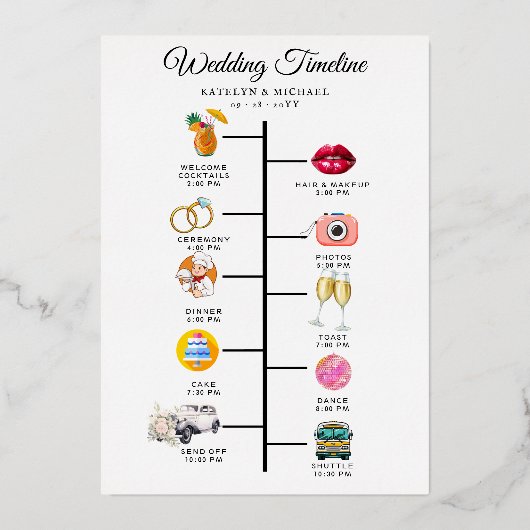 wedding programs Real Gold Foil invitation 箔招待状 (裏面)