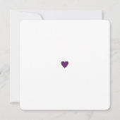Wedding Purple Heart Modern Minimalist セーブザデート (裏面)