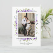 Wedding Purple Shades Flowers & Branches Photo セーブザデート (スタンド正面)