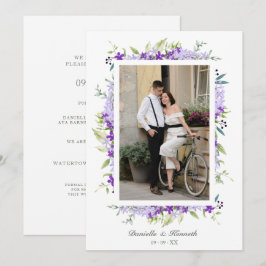 Wedding Purple Shades Flowers & Branches Photo セーブザデート