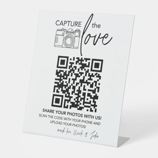 Wedding QR Code Sign | Minimalist Wedding Sign 台座サイン (正面)