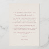 Wedding Real Rose Gold Effect World Map 箔招待状 (裏面)