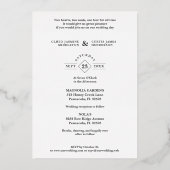 Wedding Real Silver Effect Fancy Overlay Floral 箔招待状 (裏面)