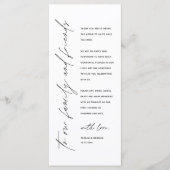 Wedding Reception Dinner Modern Thank You Card プログラム (正面)