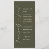 Wedding Reception Dinner Modern Thank You Card プログラム (正面)