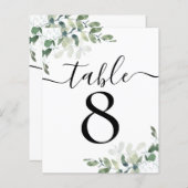 Wedding Reception Eucalyptus Table Number 8 (正面/裏面)