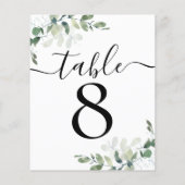 Wedding Reception Eucalyptus Table Number 8 (裏面)