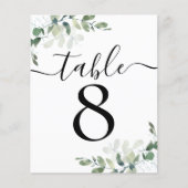 Wedding Reception Eucalyptus Table Number 8 (正面)