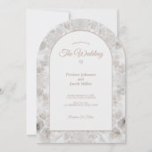 Wedding Reception Gold White Silver Elegant Arch 招待状 (正面)