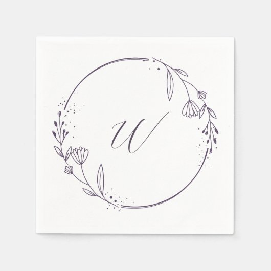 Wedding Reception Initial Napkins スタンダードカクテルナプキン (正面)