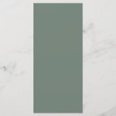 Wedding Reception Menu Elegant Script Sage Green メニュー (裏面)