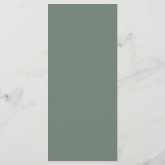 Wedding Reception Menu Elegant Script Sage Green メニュー (裏面)