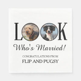 Wedding Reception Napkins with Dog or Pets Photo スタンダードランチョンナプキン