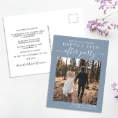 Wedding Reception Photo Dusty Blue Save The Date 案内ポストカード