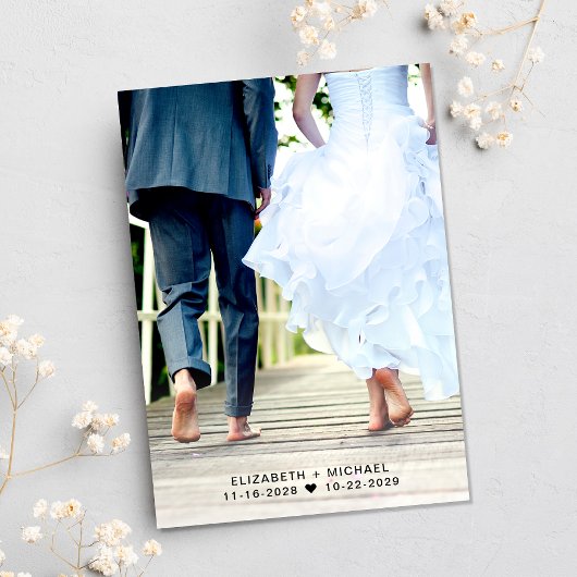 Wedding Reception Photo Pink Save the Date 案内状