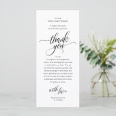 Wedding Reception Place Setting Thank You Card プログラム (スタンド正面)