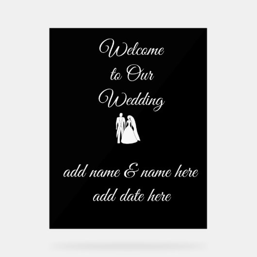 Wedding / Reception Sign アクリルサイン (正面)