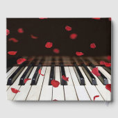 Wedding Red Rose Petals on Piano Keys ゲストブック (裏面)